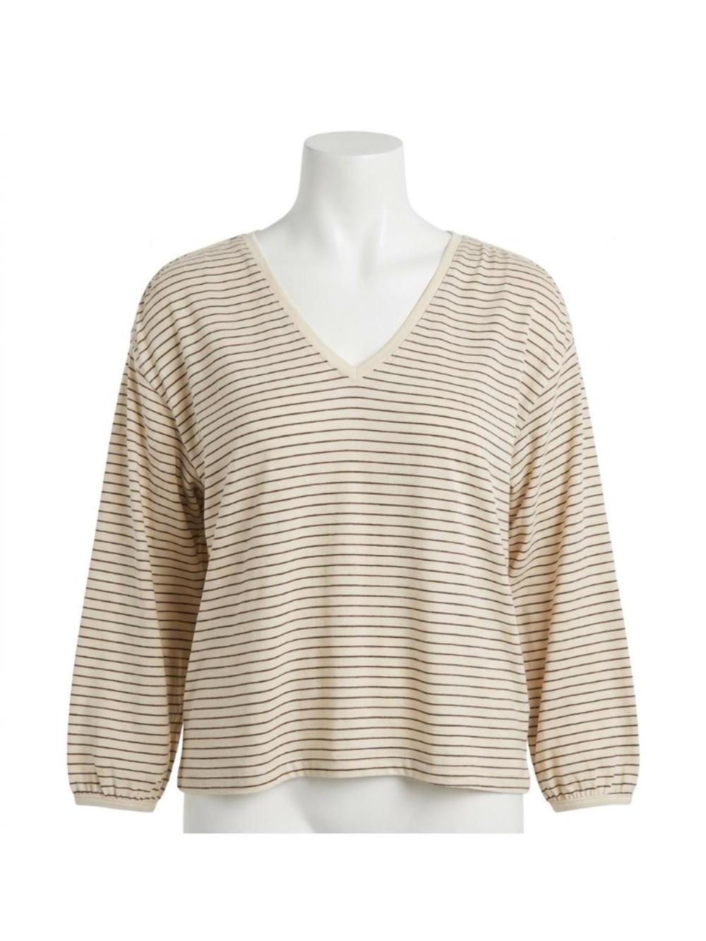 NWT Nation LTD Savanna Shirred Top Espresso Pinstripe M